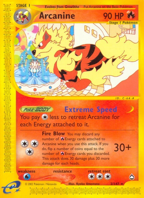 Image for Arcanine (002/147) (Aquapolis) - Pokemon