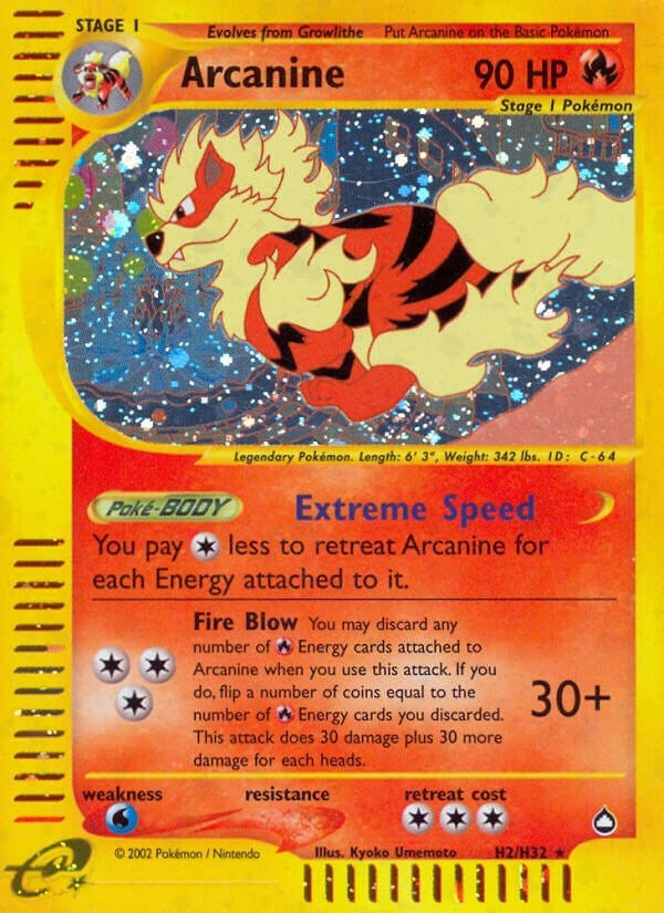 Image for Arcanine (H2) (H02/H32) (Aquapolis) - Pokemon