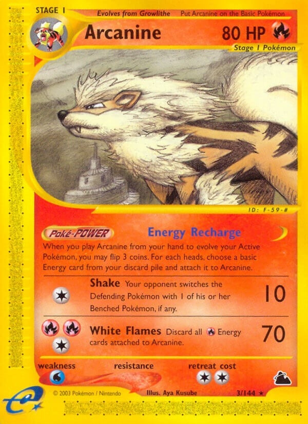 Image for Arcanine (3) (003/144) (Skyridge) - Pokemon
