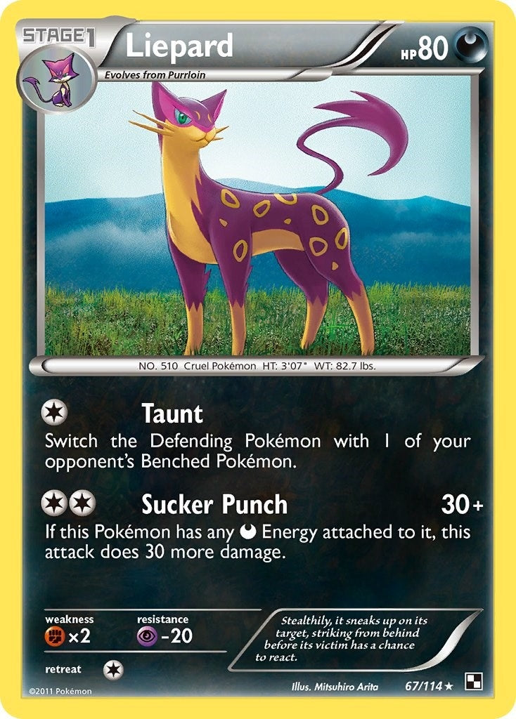 Image for Liepard (67/114) (Black and White) - Pokemon