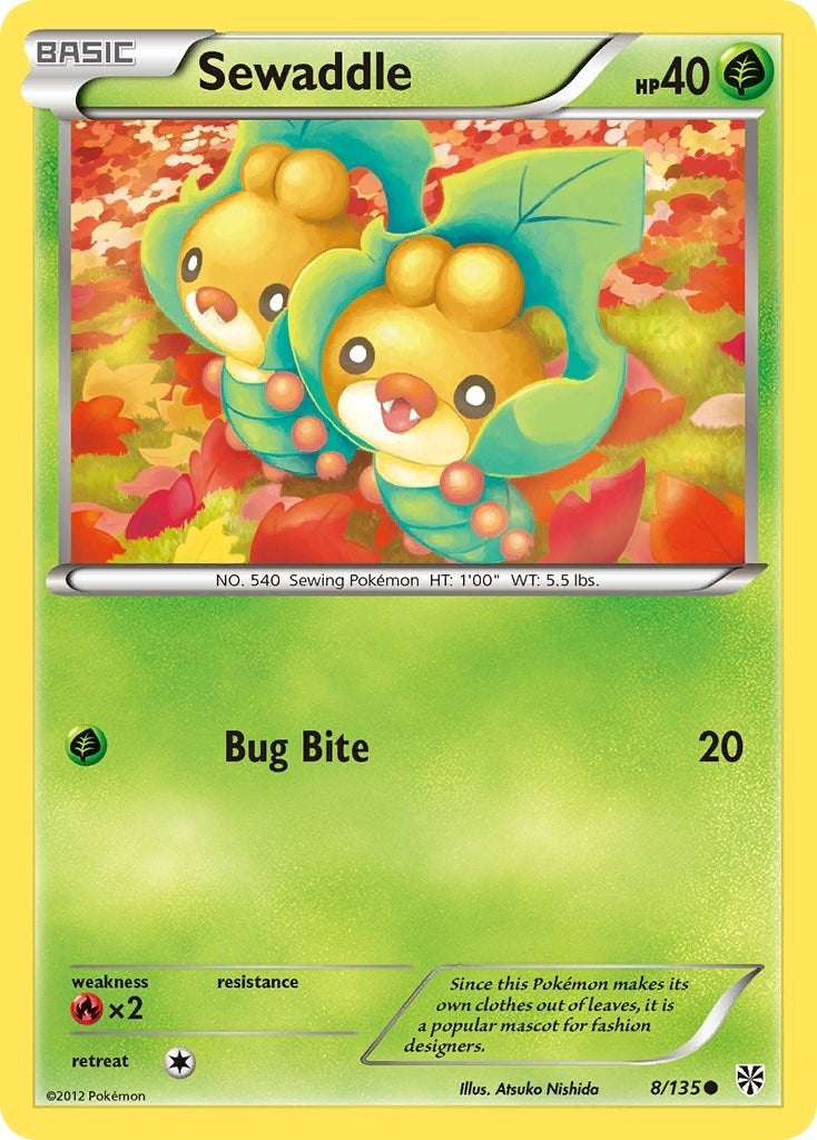 Image for Sewaddle (8/135) (Plasma Storm) - Pokemon