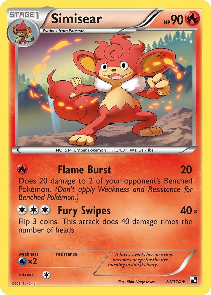 Image for Simisear (22/114) (Black and White) - Pokemon