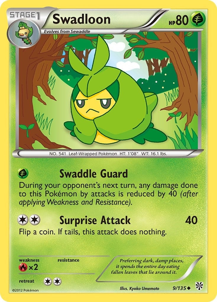 Image for Swadloon (9/135) (Plasma Storm) - Pokemon