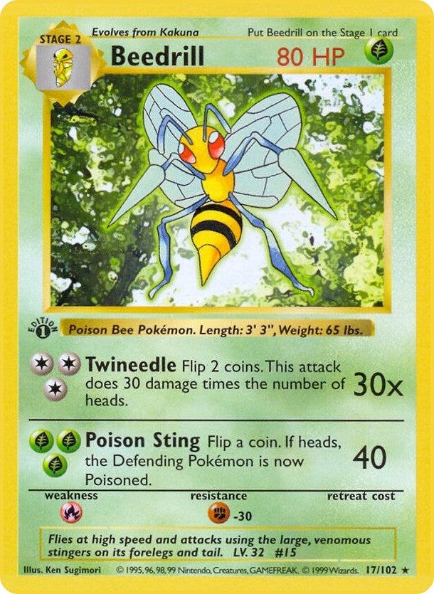 Image for Beedrill (017/102) (Base Set (Shadowless)) - Pokemon