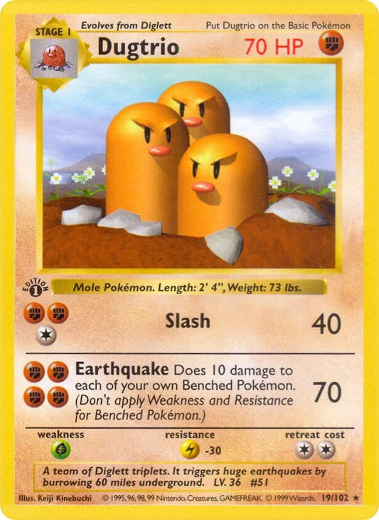 Image for Dugtrio (019/102) (Base Set (Shadowless)) - Pokemon