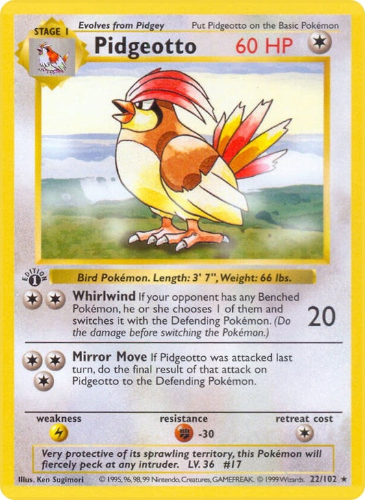 Image for Pidgeotto (022/102) (Base Set (Shadowless)) - Pokemon