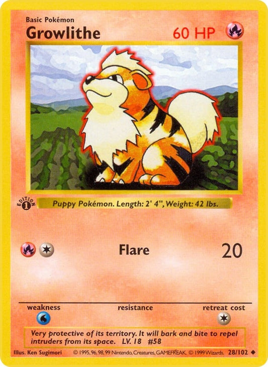 Image for Growlithe (028/102) (Base Set (Shadowless)) - Pokemon