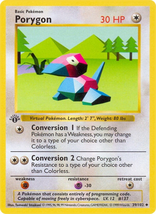 Image for Porygon (039/102) (Base Set (Shadowless)) - Pokemon