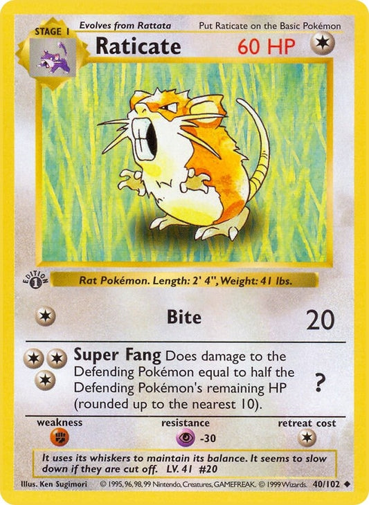 Image for Raticate (040/102) (Base Set (Shadowless)) - Pokemon