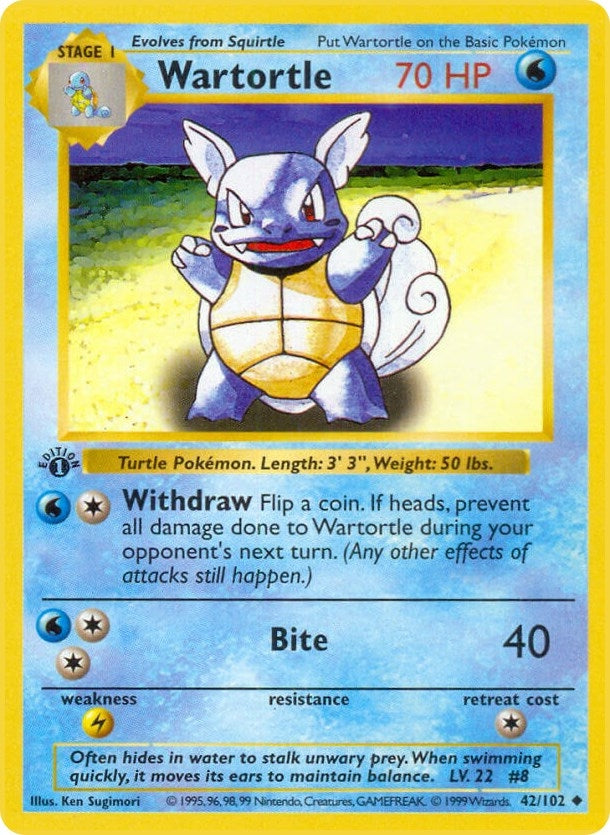 Image for Wartortle (042/102) (Base Set (Shadowless)) - Pokemon