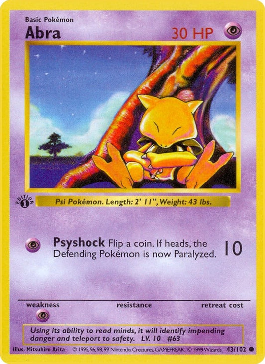 Image for Abra (043/102) (Base Set (Shadowless)) - Pokemon