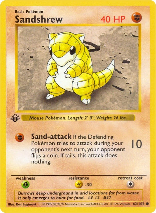 Image for Sandshrew (062/102) (Base Set (Shadowless)) - Pokemon
