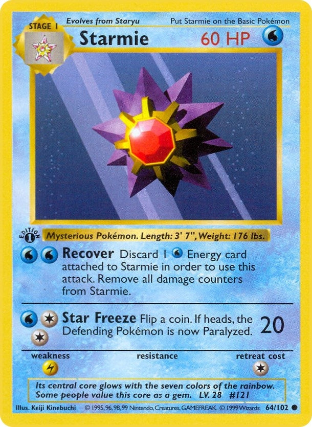 Image for Starmie (064/102) (Base Set (Shadowless)) - Pokemon