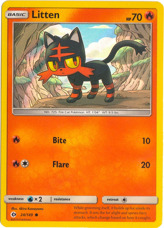 Image for Litten - 24/149 (Water Web Holo) (024/149) (Miscellaneous Cards & Products) - Pokemon