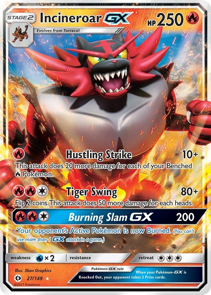 Image for Incineroar GX (27/149) (SM Base Set) - Pokemon