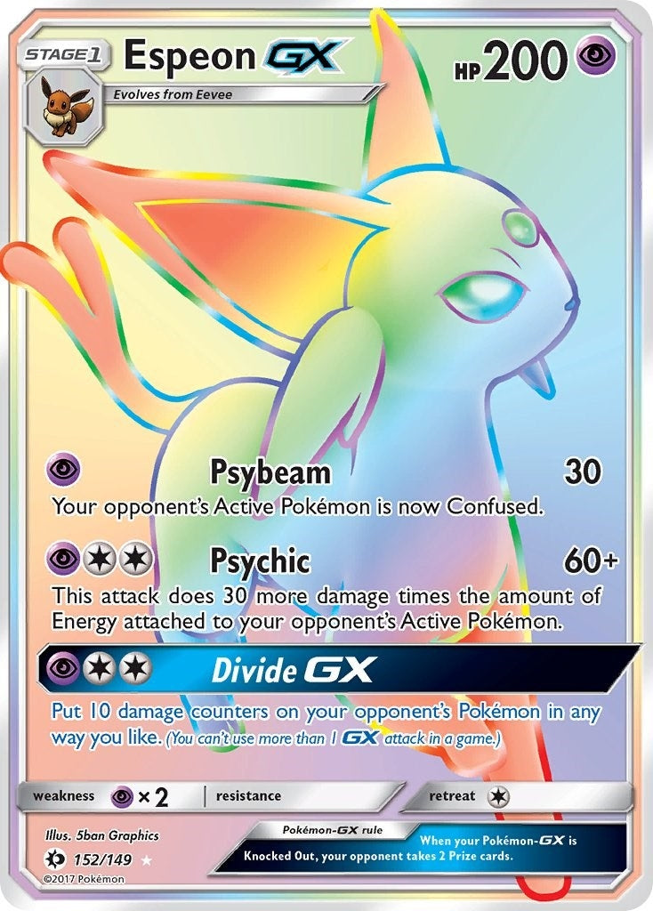 Image for Espeon GX (Secret) (152/149) (SM Base Set) - Pokemon