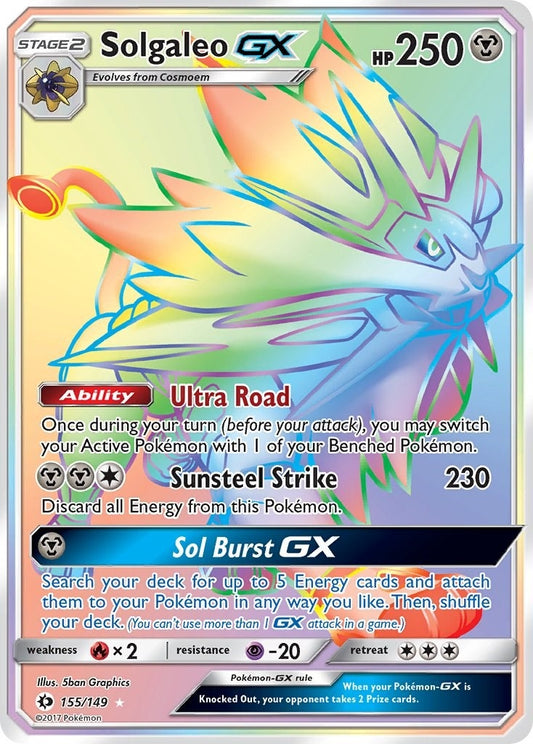 Image for Solgaleo GX (Secret) (155/149) (SM Base Set) - Pokemon