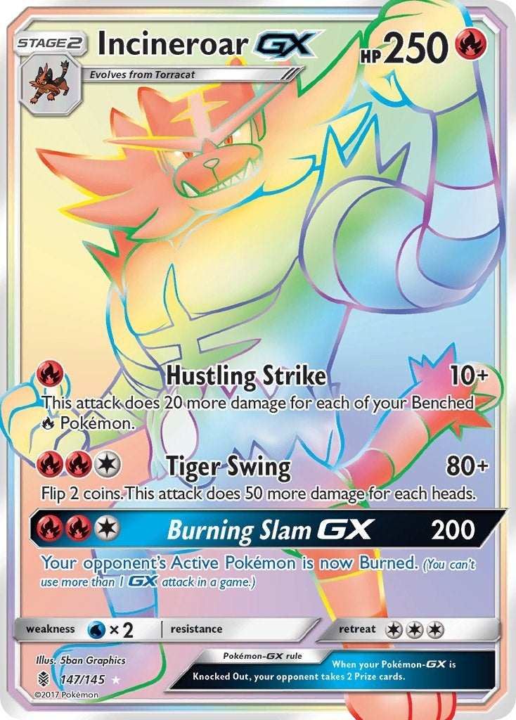 Image for Incineroar GX (Secret) (147/145) (SM - Guardians Rising) - Pokemon