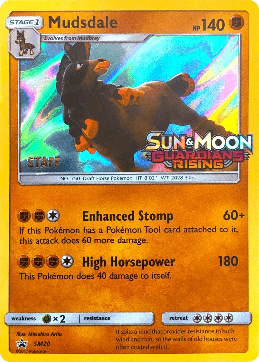 Image for Mudsdale - SM20 (Prerelease) [Staff] (SM20) (SM Promos) - Pokemon