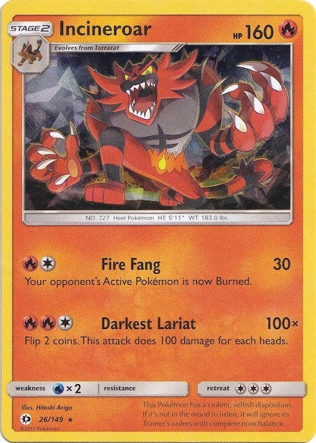 Image for Incineroar - 026/149 (Cracked Ice Holo) (026/149) (Deck Exclusives) - Pokemon