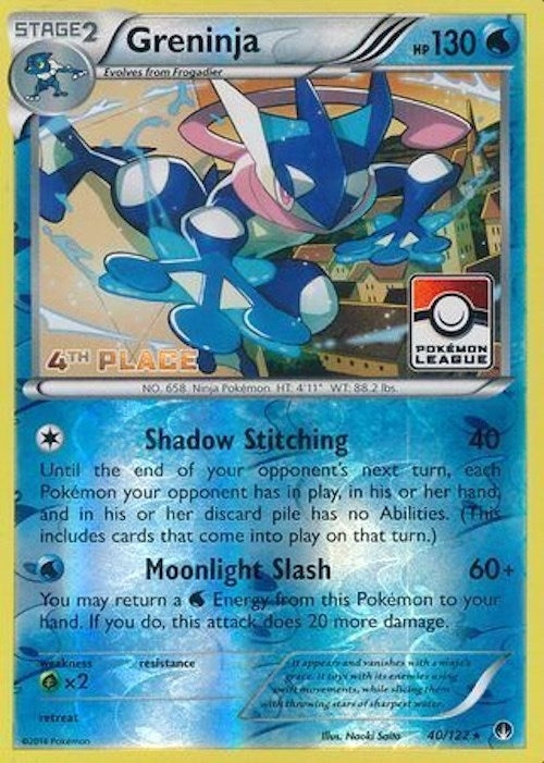 Image for Greninja - 40/122 (Pokemon League) [4th Place] (040/122) (League & Championship Cards) - Pokemon