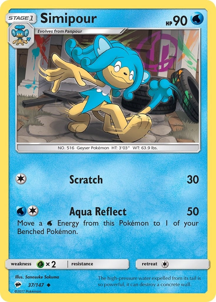 Image for Simipour (37/147) (SM - Burning Shadows) - Pokemon