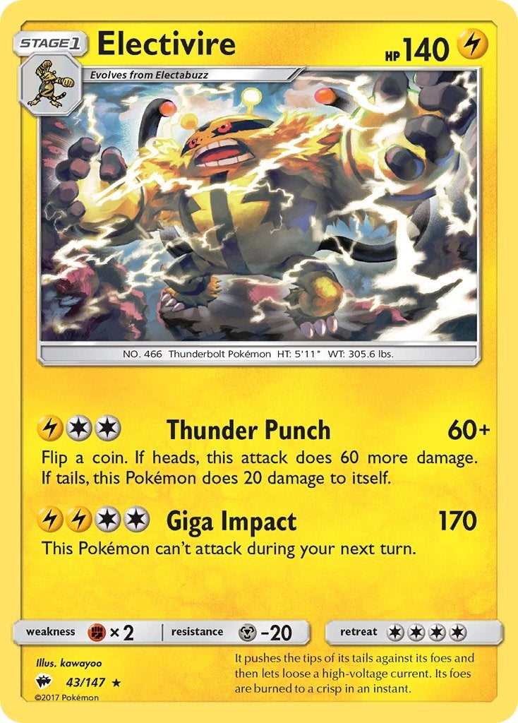 Image for Electivire (43/147) (SM - Burning Shadows) - Pokemon
