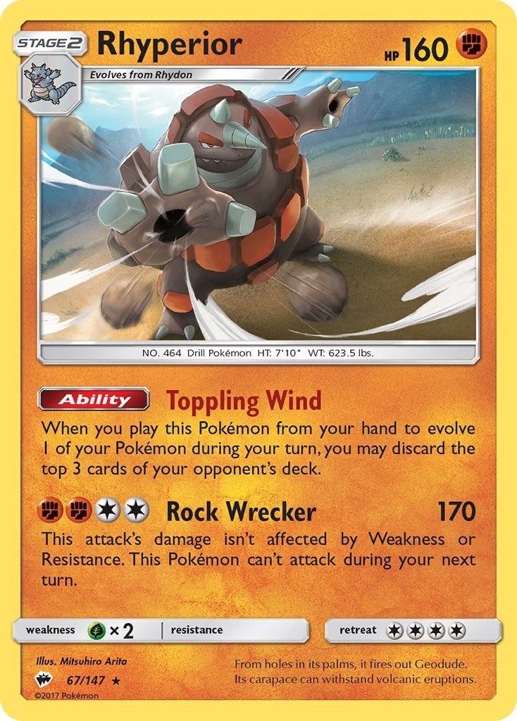 Image for Rhyperior (67/147) (SM - Burning Shadows) - Pokemon