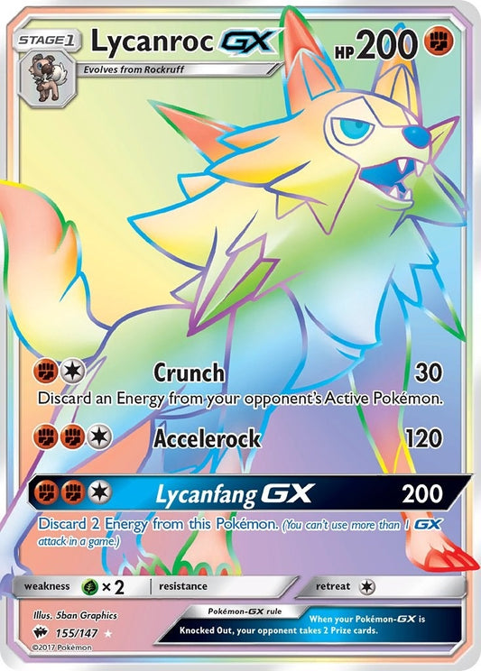 Image for Lycanroc GX (Secret) (155/147) (SM - Burning Shadows) - Pokemon