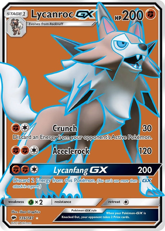 Image for Lycanroc GX (Full Art) (136/147) (SM - Burning Shadows) - Pokemon