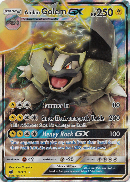 Image for Alolan Golem GX (34/111) (SM - Crimson Invasion) - Pokemon