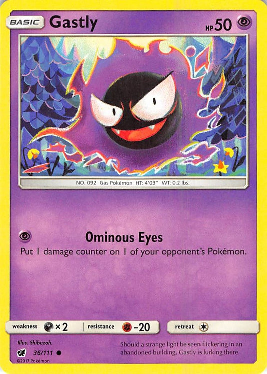 Image for Gastly (36/111) (SM - Crimson Invasion) - Pokemon
