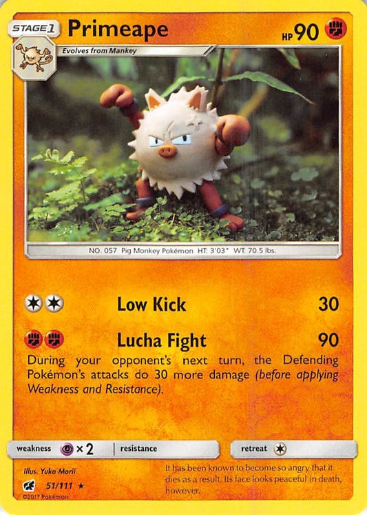 Image for Primeape (51/111) (SM - Crimson Invasion) - Pokemon