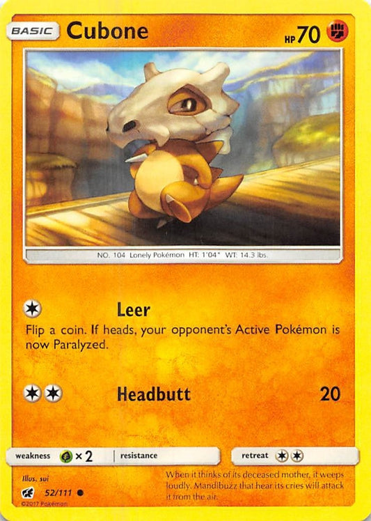 Image for Cubone (52/111) (SM - Crimson Invasion) - Pokemon