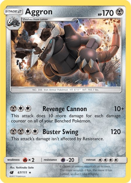 Image for Aggron (67/111) (SM - Crimson Invasion) - Pokemon