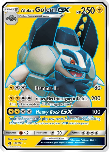 Image for Alolan Golem GX (Full Art) (102/111) (SM - Crimson Invasion) - Pokemon