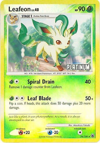 Image for Leafeon - 24/100 [Platinum] (024/100) (Burger King Promos) - Pokemon