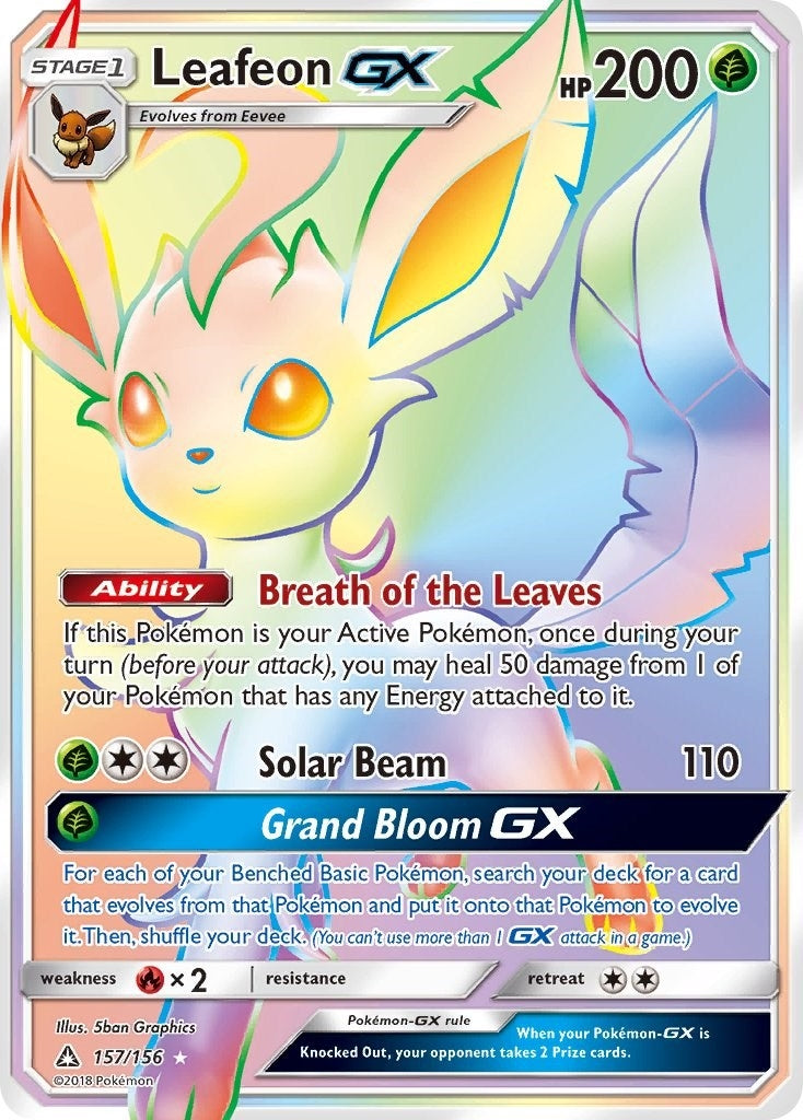 Image for Leafeon GX (Secret Rare) (157/156) (SM - Ultra Prism) - Pokemon