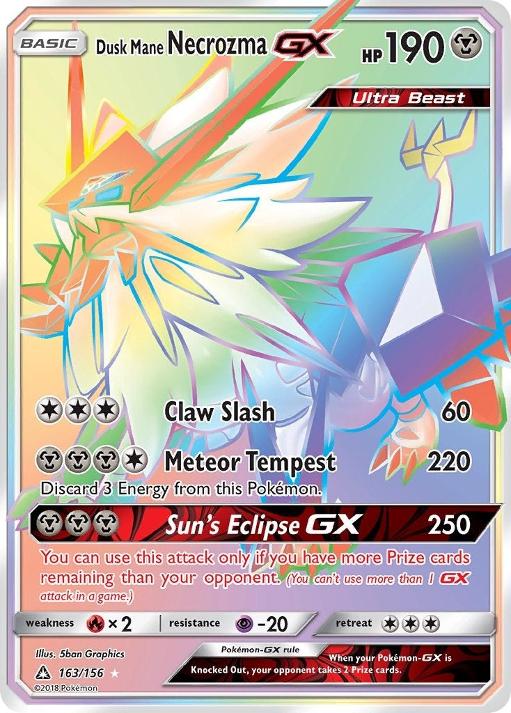 Image for Dusk Mane Necrozma GX (Secret Rare) (163/156) (SM - Ultra Prism) - Pokemon