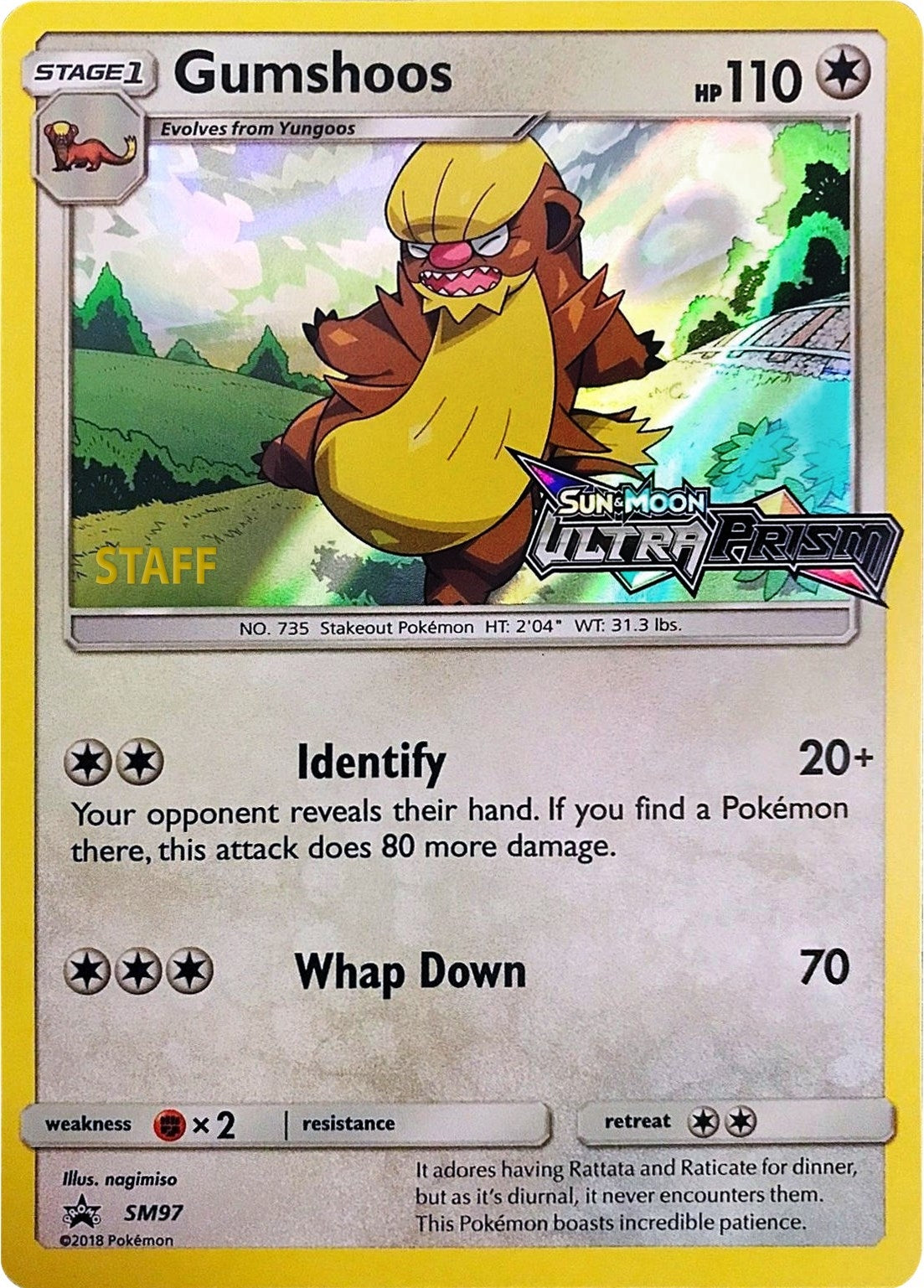 Image for Gumshoos - SM97 (Prerelease) [Staff] (SM97) (SM Promos) - Pokemon