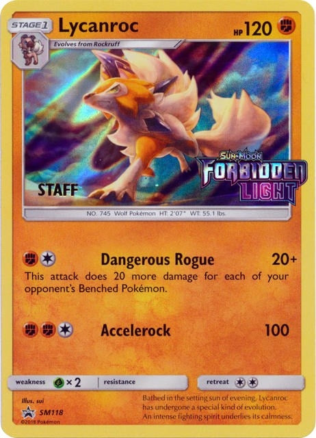 Image for Lycanroc - SM118 (Prerelease) [Staff] (SM118) (SM Promos) - Pokemon