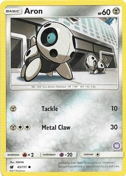 Image for Aron (18) (65/111) (SM Trainer Kit: Alolan Sandslash & Alolan Ninetales) - Pokemon