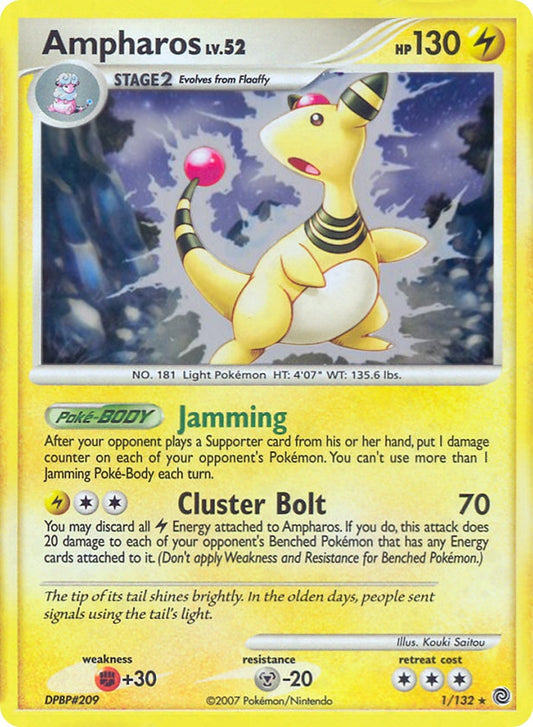 Image for Ampharos - 1/132 (DP Secret Wonders) (001/132) (Deck Exclusives) - Pokemon