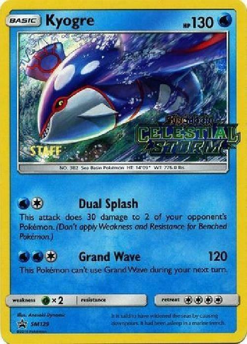 Image for Kyogre - SM129 (Prerelease) [Staff] (SM129) (SM Promos) - Pokemon