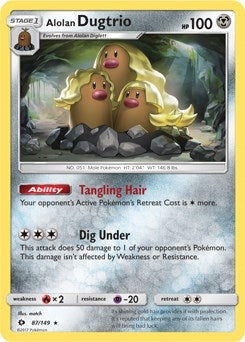 Image for Alolan Dugtrio - 87/149 (Cosmos Holo) (087/149) (Blister Exclusives) - Pokemon