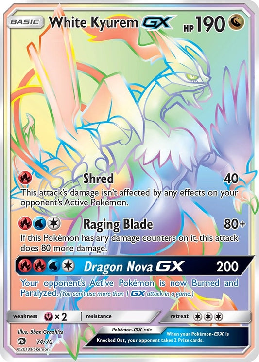 Image for White Kyurem GX (Secret) (74/70) (Dragon Majesty) - Pokemon