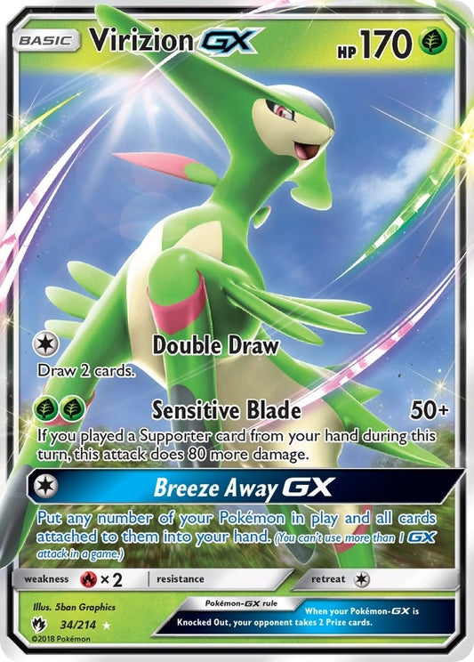 Image for Virizion GX (34/214) (SM - Lost Thunder) - Pokemon