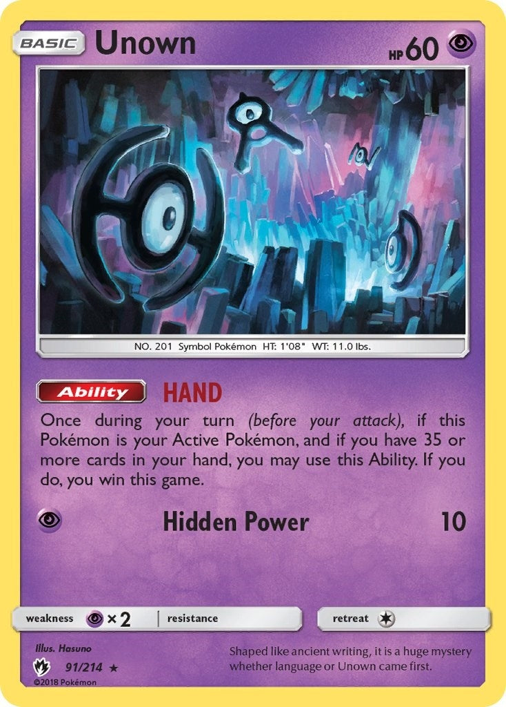 Image for Unown (91) (91/214) (SM - Lost Thunder) - Pokemon