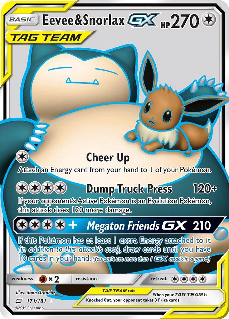 Image for Eevee & Snorlax GX (Full Art) (171/181) (SM - Team Up) - Pokemon