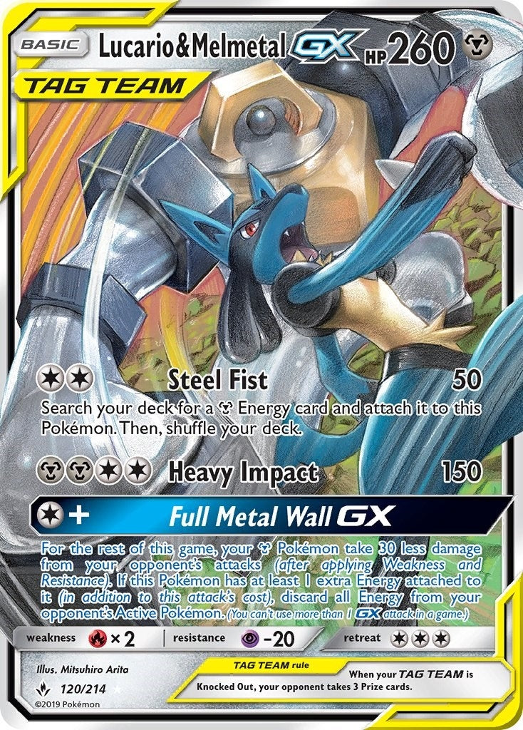 Image for Lucario & Melmetal GX (120/214) (SM - Unbroken Bonds) - Pokemon